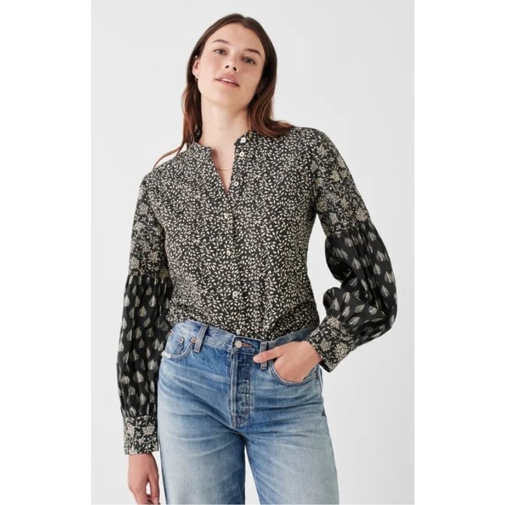 FAHERTY Adalyn Top Women Leaf Batik Blouse Organic Cotton Multi
Size small